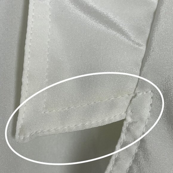 Vintage 80s Blouse Double Breasted Women White Button-Up‎ Long Sleeve Office Top - Picture 9 of 12